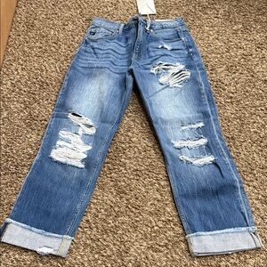 KanCan Blue Distressed Boyfriend Jeans